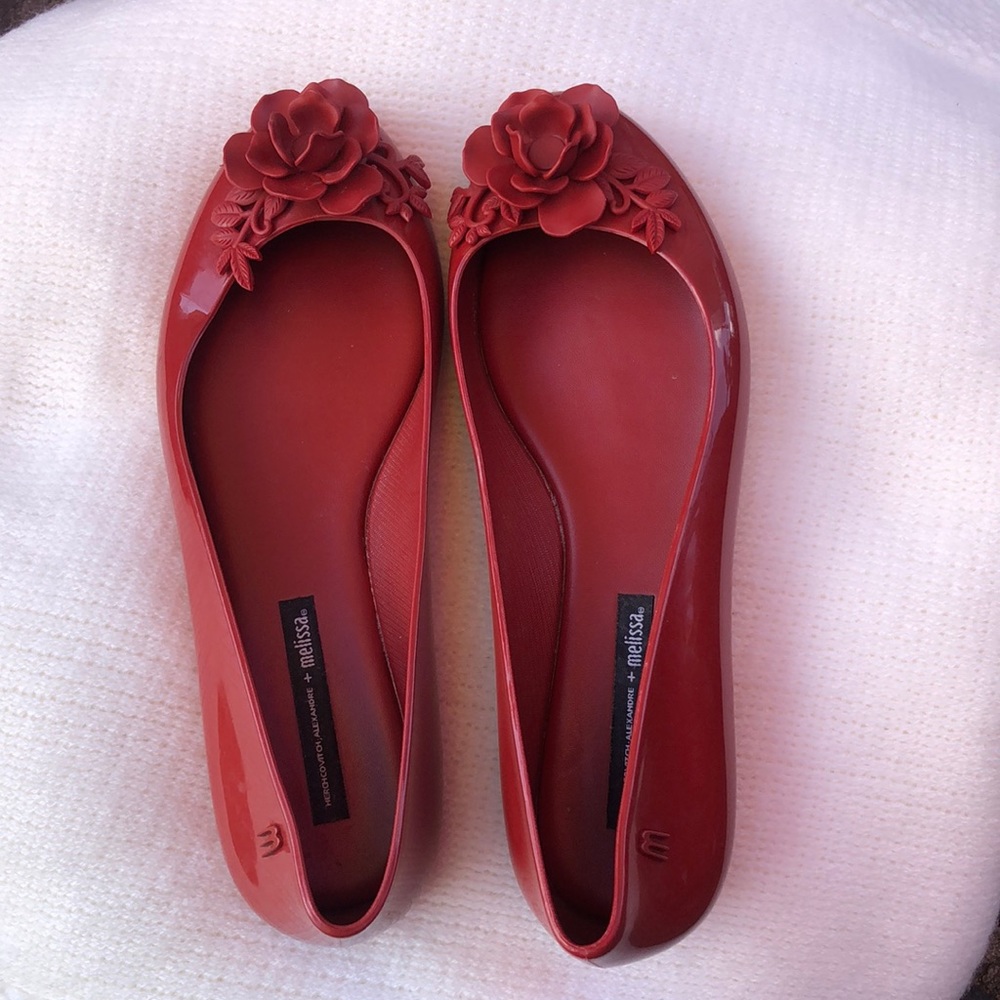 Melissa red shoes. Size 7